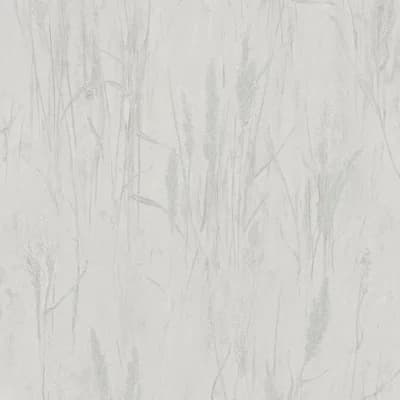 Hygge Home Collection Meadow Stems Motif Wallpaper Roll — Grey