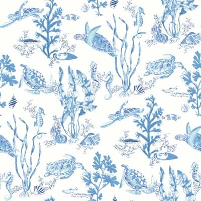 Garparilla Vinyl Peel & Stick Wallpaper Double Roll — Azure
