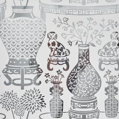 Hellene Mylar Wallpaper — Silver,Gray