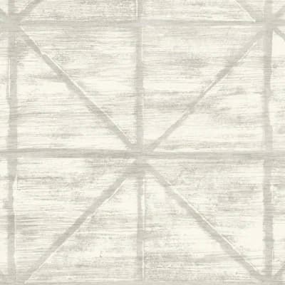 Dalrymple Geometric Vinyl Peel & Stick Matte Wallpaper Roll — Gray