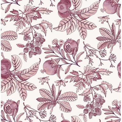 Lucier Floral Non-Pasted Wallpaper Roll — Purple