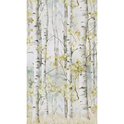 Orom II Collection Wooded Trees 62.5-inches wide x 9.18-feet high 3-panel Wall Mural — Green
