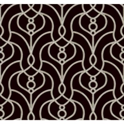 Divine Trellis Non-Pasted Wallpaper Roll — Black