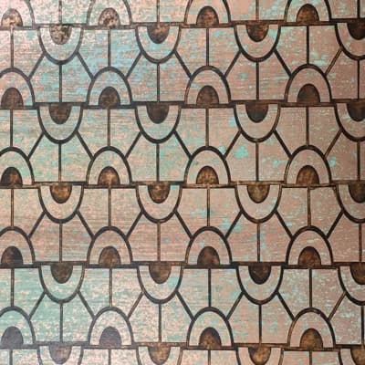 Maxine Geometric Non-Pasted Matte Wallpaper Roll — Green Patina