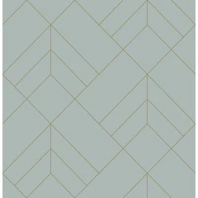 Hannah Geometric Non-Pasted Wallpaper Roll — Light Blue