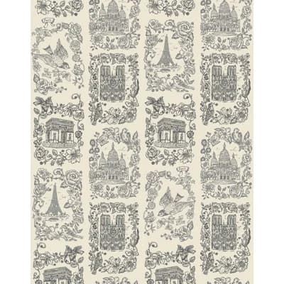 Je T'aime Paris Wallpaper | Traditional / Roll - 27" x 30' — Sage