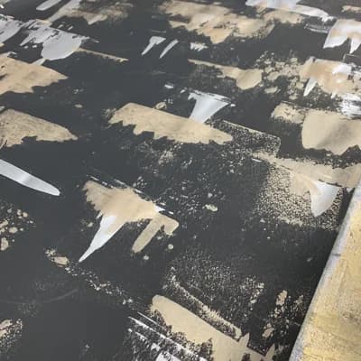 Abstract Non-Pasted Matte Wallpaper Roll — Black,Beige
