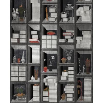 The Home of an Eccentric Man Non-Pasted Matte Wallpaper Roll — Gray,Anthracite,Brown