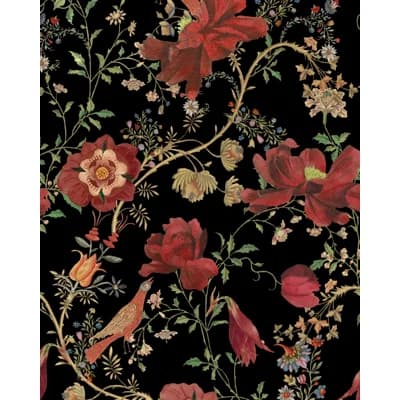 Transylvanian Roots Non-Pasted Matte Wallpaper Roll — Green,Red,Black