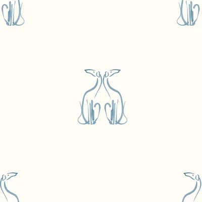 Grayhound Couple 33' L x 20.5" W Wallpaper Roll — Cream