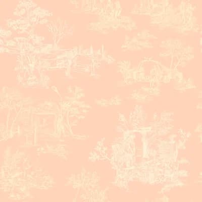 Apocalypse Toile Wallpaper — Pink,Beige,Tan