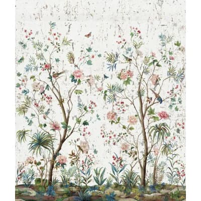 Grass Cloth Non-Pasted Matte Wall Mural — Salt White