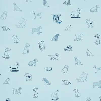 Schumacher X The New Yorker Good Dogs Everywhere Peel & Stick Wallpaper — Sky,Navy Blue