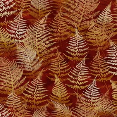Floral Non-Pasted Metallic Wallpaper Roll — Rust
