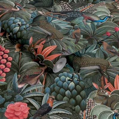 Graham & Brown Jungle Jamboree Damson Wallpaper — Pink