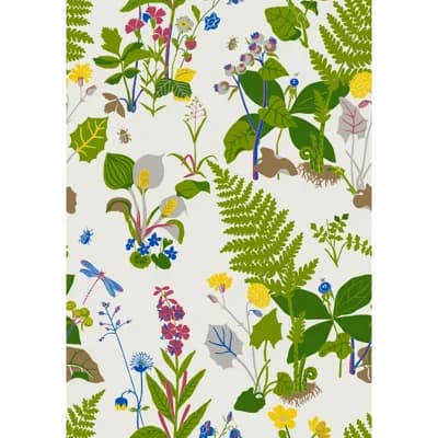 Boråstapeter Trollslända Wallpaper — White,Green,Purple