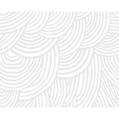 Waterfall 33' L x 20.5" W Wallpaper Roll — Light Gray