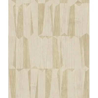 Fusion Geometric Point Wood Effect Motif 32.97' L x 20.87" Wallpaper Roll — Cream,Beige,Gray