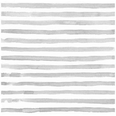 Striped Matte Wall Mural — White;Gray
