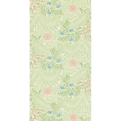 Larkspur Wallpaper — Green,Coral