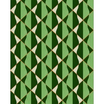 LA DOLCE VITA Satin and Matte Wallpaper Roll — Green,Orange,Taupe