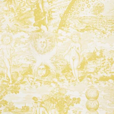 Schumacher x Johnson Hartig Modern Toile Wallpaper — Yellow