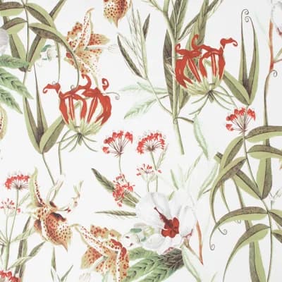 Piqua Floral Vinyl Non-Pasted Matte Wallpaper Roll — Green,Red