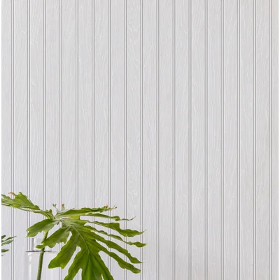 Transform Faux Beadboard Peel And Stick Wallpaper — White