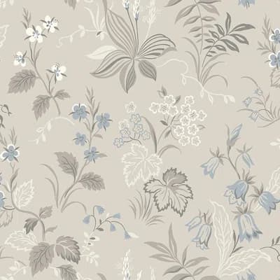 Boråstapeter Folklore Wallpaper — Dove,Blue