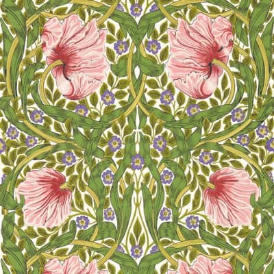 Bedford Park Pimpernel Wallpaper — Shamrock,Watermelon