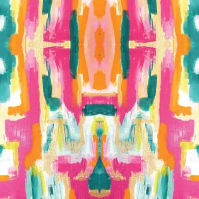The Blush Label Bombay 10' L x 24" W Wallpaper Roll — Pink;Orange;Teal