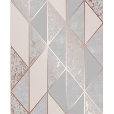 Milan Non-Pasted Matte and Metallic Wallpaper Double Roll — Rose Gold