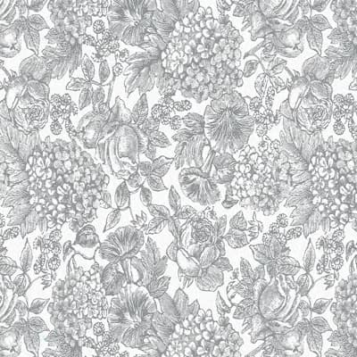 Louise 33' L x 21" W Wallpaper Roll — Slate Gray