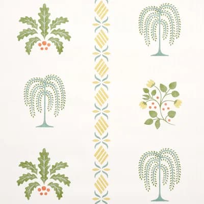 Willard House Stencil Wallpaper — Green