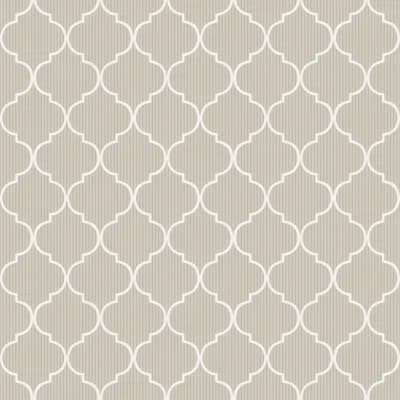 Cottage Chic Cottage Chic Thin Stripe Quatrafoil EcoDeco Material 33' L x 21" W Wallpaper Roll — Gray,White