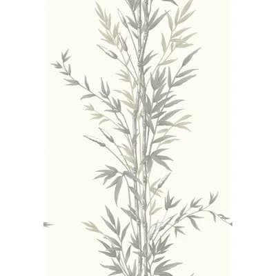 Bamboo Floral Non-Pasted Wallpaper Roll — Charcoal
