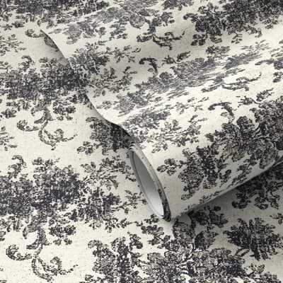 Fallingbrook Damask Non-Pasted Wallpaper — Fallingbrook Black II