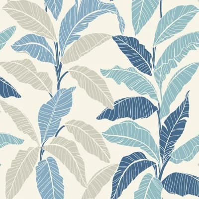 Tommy Bahama Leafy Palm 18' L x 20.5" W Peel and Stick Wallpaper Roll — Blue