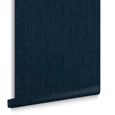 Non-Pasted Metallic Wallpaper Roll — French Navy