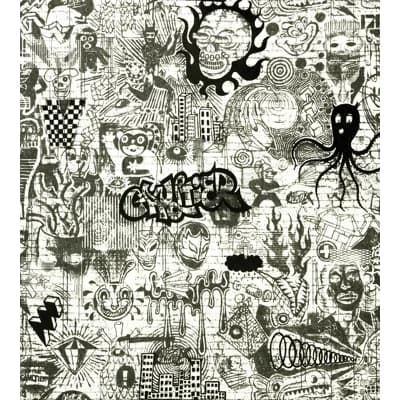 Les Papiers Abstract Non-Pasted Matte Wallpaper Double Roll — Noir