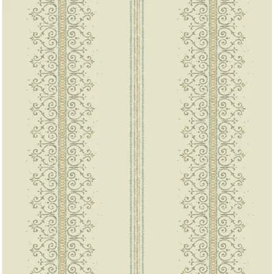 Leopold Fabric Pre-Pasted Wallpaper Roll — Cream,Taupe,Aqua
