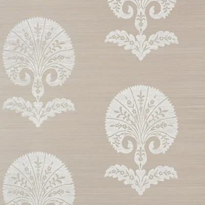 Ottoman Flower Sisal Wallpaper — Fog