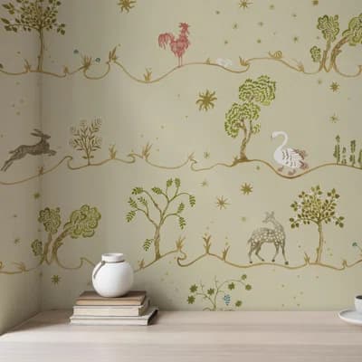 Josephine Munsey Juniper Matte Wallpaper Roll by Josephine Munsey — Beige,Gold,Brown