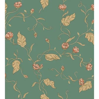 Huset I Solen Floral Matte Wallpaper Roll by Carl and Karin Larsson — Emerald Green
