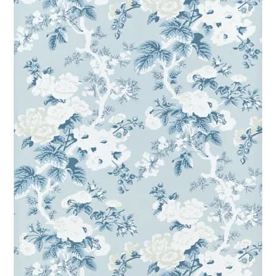 Ascot Floral Non-Pasted Wallpaper Roll — Sky