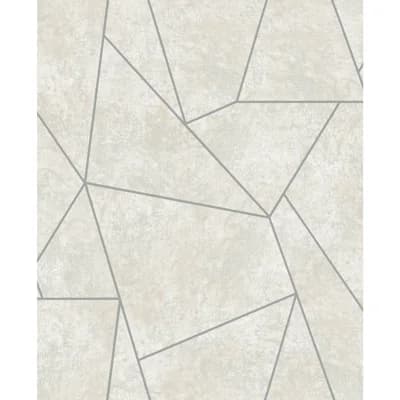 Nazca Geometric Non-Pasted Metallic Wallpaper Roll — Gray
