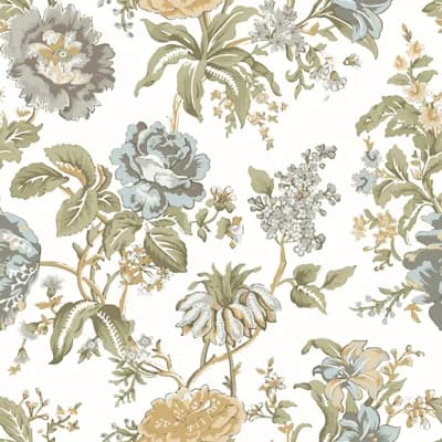 Blooming Garden Collection Oriental Garden Wallpaper Roll — Grey