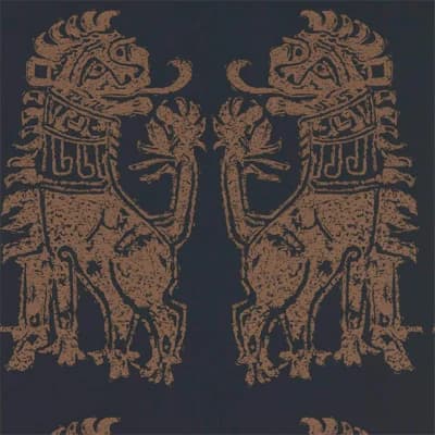 Sicilian Lion Wallpaper — Bone Black,Coppper