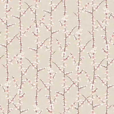 Spring Blossom Sakura Row Tree Stem 33' L x 21" W Wallpaper Roll — Beige,Pink