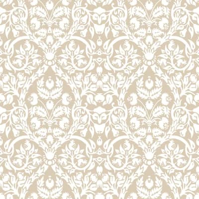 Blooming Garden Collection Damasco Garden Wallpaper Roll — Beige